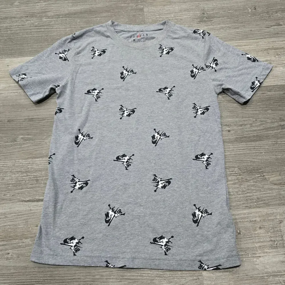Nike Michael Jordan Gray Short Sleeve Graphic Shirt Swoosh Logo